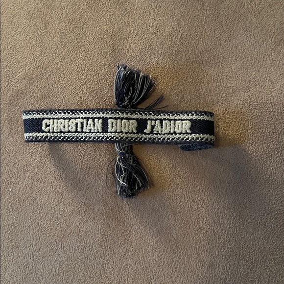 Christian Dior Navy Blue Dior Oblique Cotton Bracelet Set - Picture 9 of 11